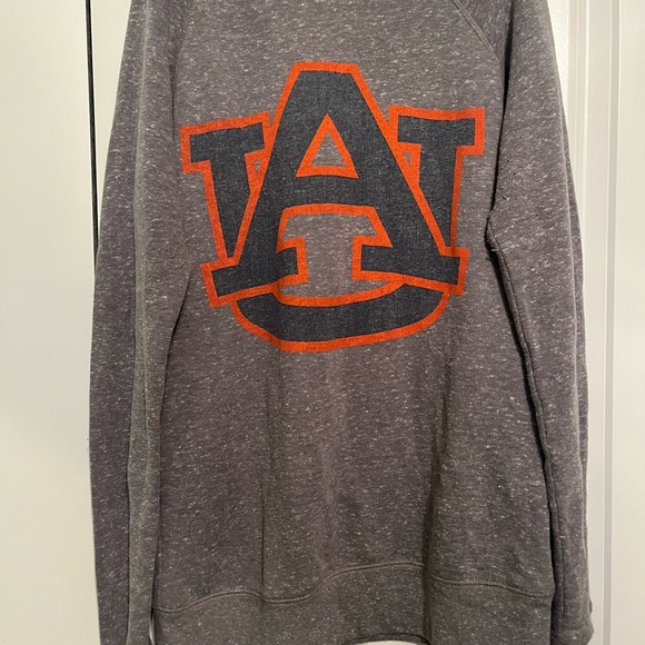 Pressbox Tops - Pressbox Gray and Orange Auburn Tigers Crewneck Sweatshirt